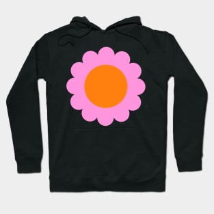 Retro Pink and Orange Mod Pop Flower Hoodie